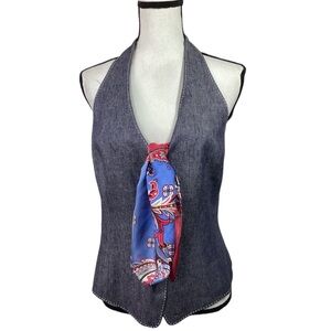 WORTH Paisley Boho Button Down Vest Size 10